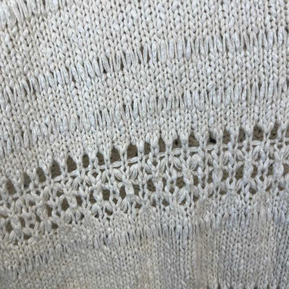 Free People Hot Tropics Open Knit Pullover Cotton Sweater SZ L Boho Festival - Picture 8 of 11